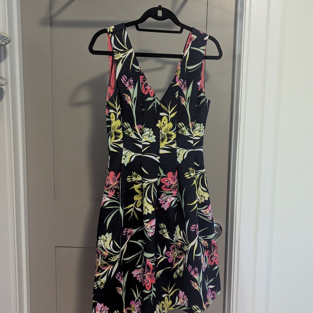 Vince Camuto Pink and Green Asymmetrical Sundress